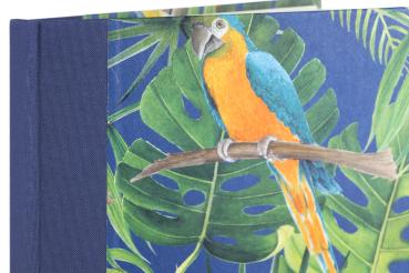 Preview: Colorful notebook "Parrots", blank 80 sheets, linen back